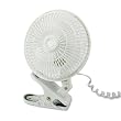 6 Two-Speed Spring-Loaded Clip-On Personal Fan With Adjustable Head, White