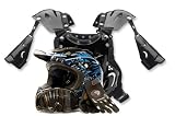 Helmet Gloves Goggles and Chest Protector Motocross Gear Set Blue 238 (Medium)