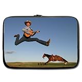 Funny Cowboy Play Gita 11 / 11.6 Inch Neoprene Laptop Sleeve,Laptop Case Bag(Twin Sides Printing)