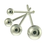 Image of Silver Ladies Set of 4 Balls Stud Earrings (3mm,4mm,5mm,6mm)