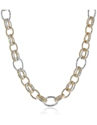 Napier "Glitter Links" Two-Tone Open Link Collar Necklace, 19"