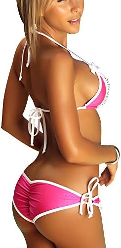 Sexy Women Bikini Lace Halter String Top & Scrunch Bottom (B-11)