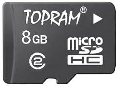 Topram 8GB CLASS 4 MicroSDHC Microsd Card with MicroSDHC to SDHC Adapter + Topram USB 2.0 SDHC SD Card Reader Bundle