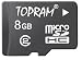 Topram 8GB CLASS 4 MicroSDHC Microsd Card with MicroSDHC to SDHC Adapter + Topram USB 2.0 SDHC SD Card Reader Bundle