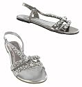 Ladies L6052 Diamante Trim Flat Sandal