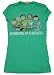 Mighty Fine Woman Peanuts Snoopy Charlie Lucy & Friends Sharing Is Caring Green Cap Sleeves T-Shirt, L