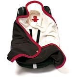 Baby Boum Super Warm Reversible Polar Fleece Polstar Car Seat and Pram Blanket (Charcoal/Red/Cream)