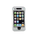 Apple iPhone 3G Silver Aluminum Insert Polycarbonate Case Cover + Bonus Young Micro Shoe Silicone Pouch for Nike+ (iPhone & Nike+ NOT included)