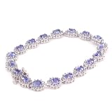 14K 8.10 CTW Tanzanite & Diamond Halo Bracelet
