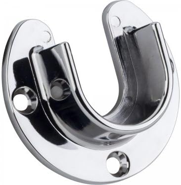 Box of 12 (Twelve) - Metal Heavy Duty Open & Closed - For 1-5/16" Closet Rod Closet Brackets - Polished Chrome