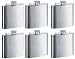 Set of 6 Stainless Steel Liquor Flasks - 8 Ounce Each