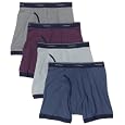 Fruit of the Loom Men's 4 pack low rise collection fashion ringer boxer brief