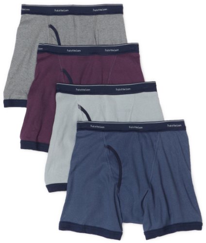 Fruit of the Loom Men's 4 pack low rise collection fashion ringer boxer brief