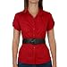 A. Byer Junior's Belted Rouched Poplin Crisp Shirt