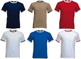 DMTS RINGER T-SHIRT PLAIN TSHIRT WITH CONTRASTING NECKLINE AND CUFF RIB AND NO LOGO
