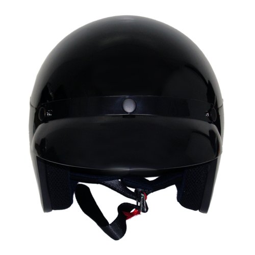 Motorcycle 3/4 Open Face Helmet Snap On Visor Street Cafe Racer DOT