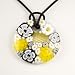 Yellow Millefiori Murano Glass Pendant - Daisy Yellow