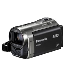 Panasonic V10 HD 720p Camcorder - Black (70x Zoom, Power OIS, SD Card Recording, Face Recognition) 2.7 inch LCD