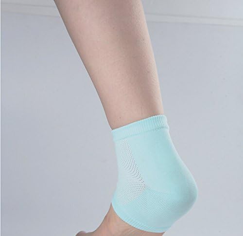 Gel Heel Socks of Oil VitaminE SPA Socks Moisturising for Dry Hard Cracked Skin Repair 1 Pair Light Blue