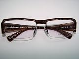 Authentic Alain Mikli A0713 13 A071313 Amber/Black Stria Semi-Rimless Eyeglasses 55mm
