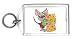 Keychain with animals, mouse, cheese