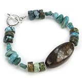Barse Sterling Silver Bronzite & Turquoise Bracelet