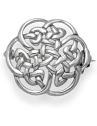 Heather Needham, Silver Sterling Round Celtic Brooch. Size: 20mm Weight: 2.8Gms
