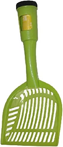 Cat Litter Scoop - 2 In One - Light Green - This Sturdy - Easy To Use - Easy Grip Slotted Scooper Is Also A Waste Bag Dispenser In The Handle With 12 Waste Bags That Are 12" Long - Enables Easier Cleaning