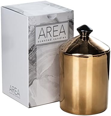 Scented Candles By AREA. 100% Soy Wax Aromatherapy Candle- Gild Design (Forest Scent)
