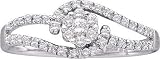 Beautiful White Gold 1/4 Ctw Diamond Promise Ring " Size 7 " ** FREE SHIPPING **