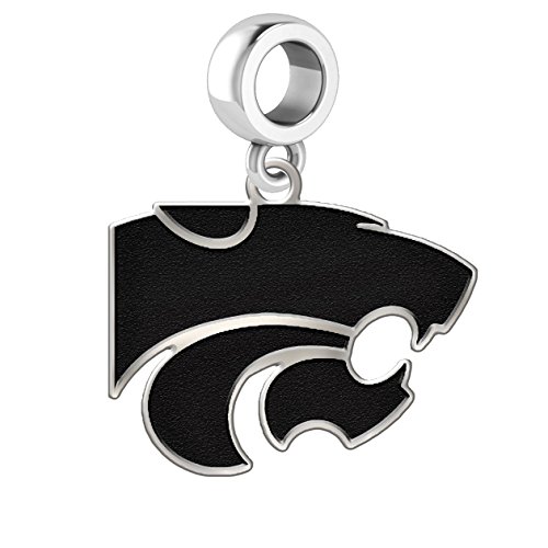 Kansas State University Wildcats Silver Logo Dangle Charm Fits All European Style Charm Bracelets.