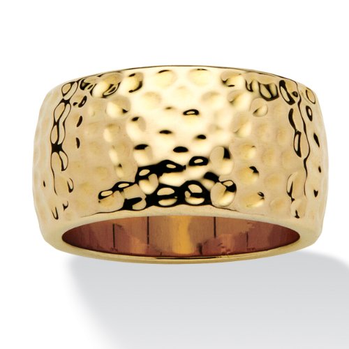 14k Yellow Gold-Plated Hammered-Style Band (10mm)