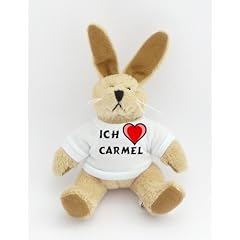 Pl�sch Hase Schl�sselhalter mit T-shirt mit Aufschrift Ich liebe Carmel