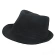 100% LIGHT COTTON STINGY BRIM FEDORA HAT BLACK - Medium