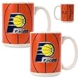 Indiana Pacers 2pc Ceramic Gameball Mug Set - Primary Logo NBA Basketball