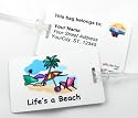 Personalized Luggage Tag - Life's a Beach