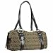 Krizia Signature Canvas and Leather Bauletto Bag Khaki