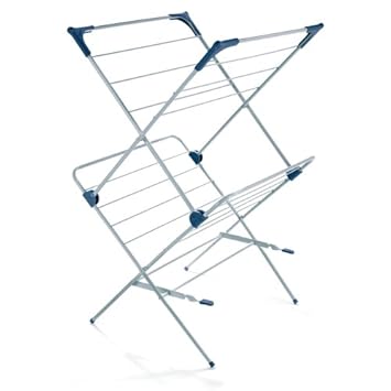 Polder Two-Tier Free Standing Clothes Drying Rack with Mesh Garment Dryer Polder Two-Tier Free Standing Clothes Drying Rack with Mesh Garment Dryer
