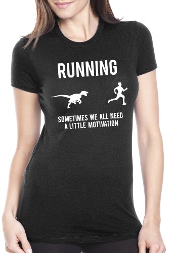 Women’s Running Motivation Raptor Funny Dino T-Shirt to Motivate Runners XL