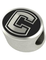 University of Connecticut UCONN College Bead Fits Most Pandora Style Bracelets Including Pandora, Chamilia, Zable, Troll and More. High Quality Bead in Stock for Immediate Shipping