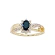 10K Yellow/White Gold 0.01 ct. Diamond and 6 x 4 MM Oval Shaped Sapphire Ring