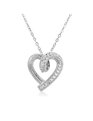 Sterling Silver Diamond Accent Heart Pendant-Necklace