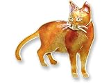 Clearly Charming Abyssinian Cat Silver and Enamel Pin by Zarah