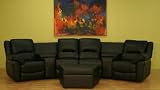 7-Piece Leather Recliner Home Theater Set By Wholesale Interiors with Silver Shipping