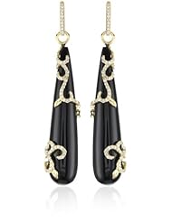 Katie Decker "Ivy" 18k Black Onyx and Diamond Vine Earrings