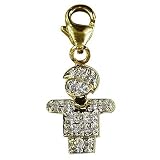 14k Choice of White or Yellow Gold Diamond Boy Charm (1/10 cttw, I Color, I2 Clarity)