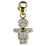 14k White or Yellow Gold Diamond Boy Charm (1/10 cttw, I Color, I2 Clarity)