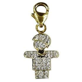 14k Choice of White or Yellow Gold Diamond Boy Charm (1 10 cttw, I Color, I2... by Amazon.com Collection