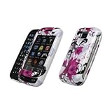 Premium White with Purple Flowers Design Snap-On Cover Hard Case Cell Phone ....