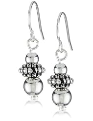 Napier Silver-Tone Textured Beaded Drop Earrings